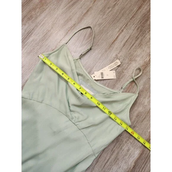 NWT Anthropologie Elyse Slip Dress Maxi Cowl Neck Sleeveless Mint Green Sz XS - Picture 9 of 14